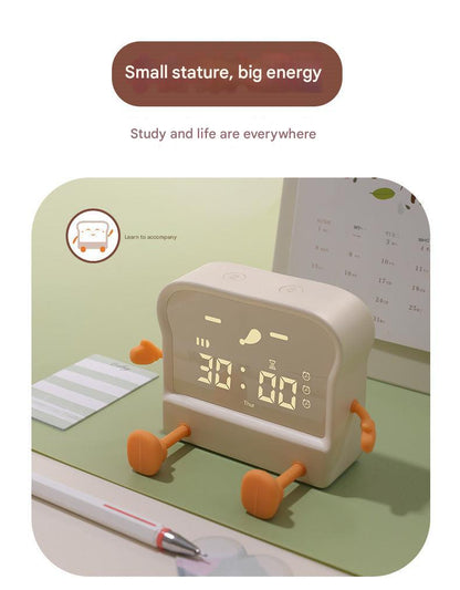 cartoon-styled coffee color alarm clock full display