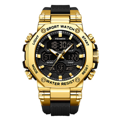 Sporty design waterproof watch in black