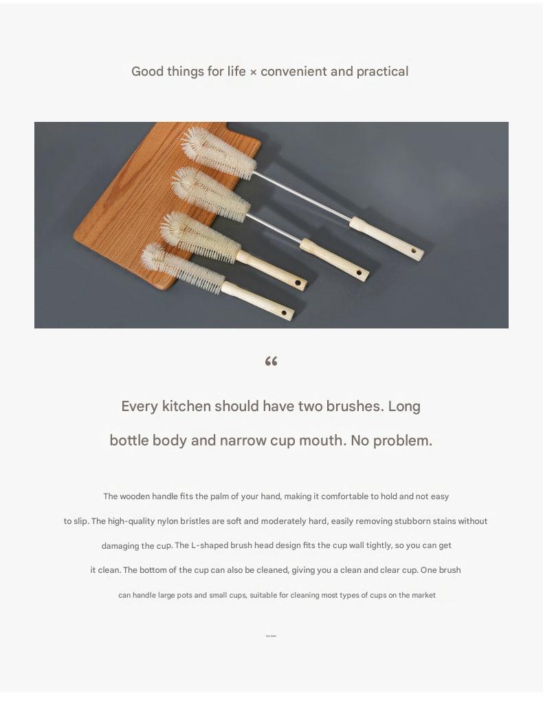 wooden long handle cup brush