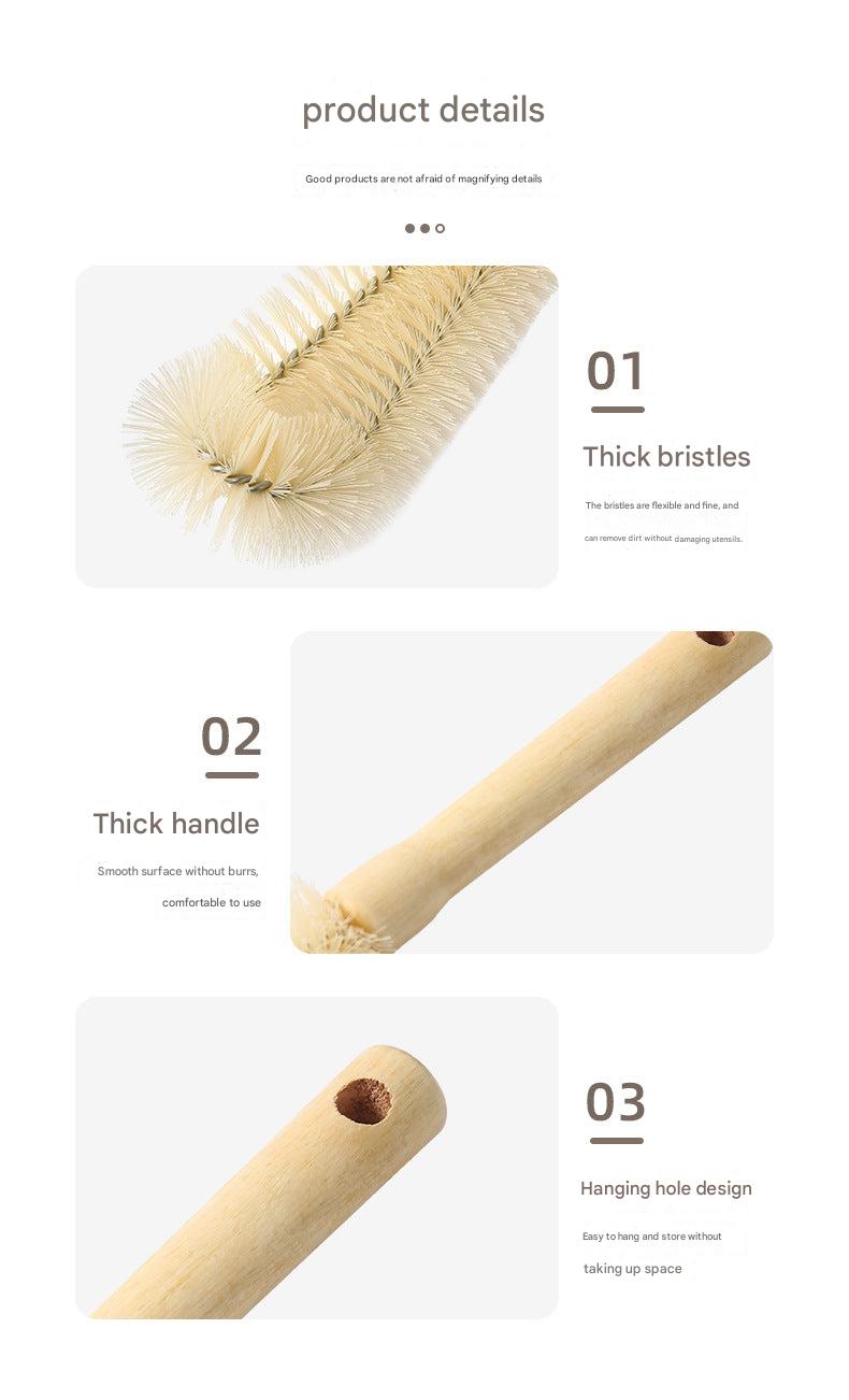 long handle wood bottle brush