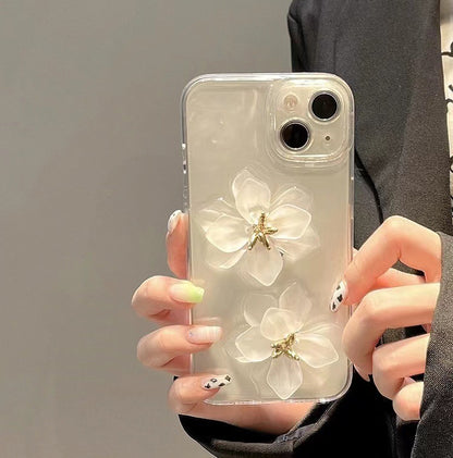 Trendy Floral Glitter iPhone Case for All Models - Slim, Clear & Protective