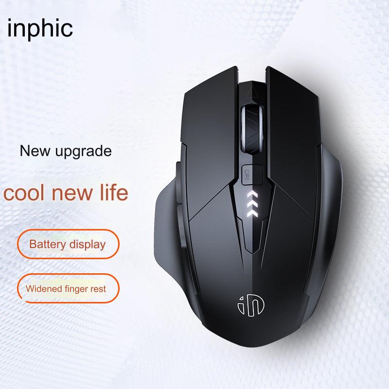 INPHIC PM6 Wireless Bluetooth Ergonomic Mouse - Silent Click, Rechargeable & Versatile for Gaming and Office Use