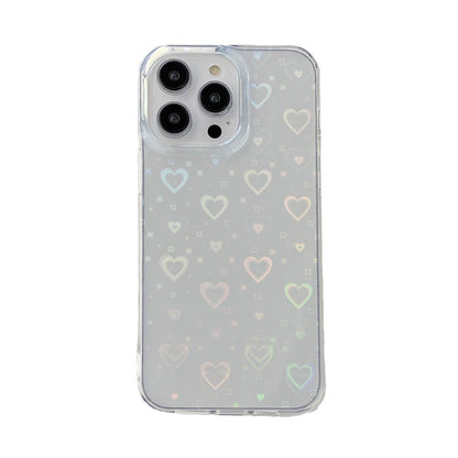 Samsung S24 Ultra Transparent Heart Laser TPU Case - Stylish & Protective Phone Cover