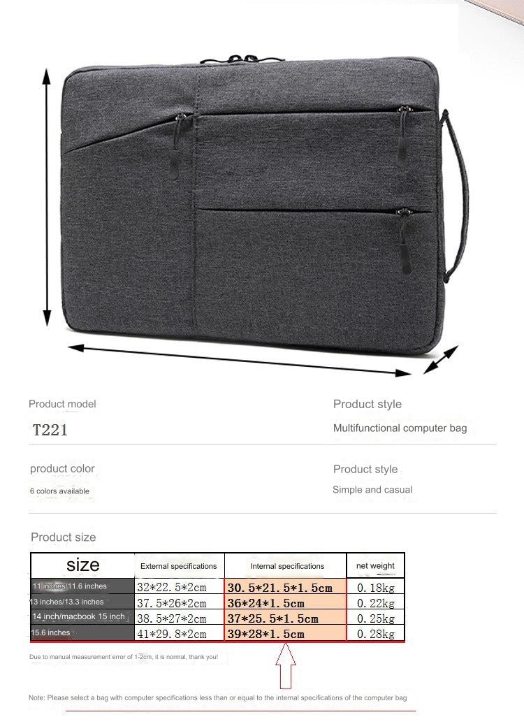 Versatile Laptop Sleeve for 13" MacBook & 15" Huawei - Waterproof & Durable Tablet Carry Case