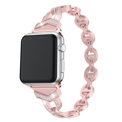 Luxurious Rhinestone Metallic Apple Watch Band - Compatible with Series 5, 6, 7, 8, SE & More