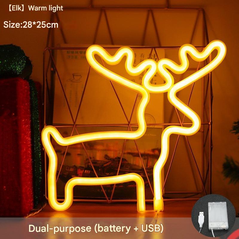 dual power mode neon Christmas sock light