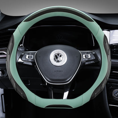 premium steering wheel cover on black backdrop