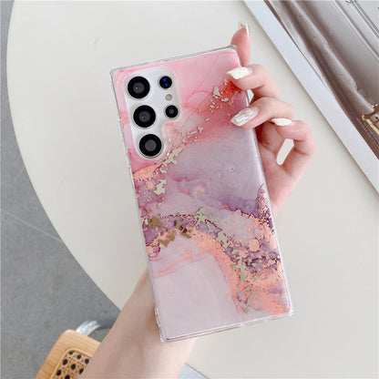 Stylish & Protective Marble Pattern Phone Case for Samsung S24 Ultra, S23, A54, S22 - Dual-Layer TPU+PC Design