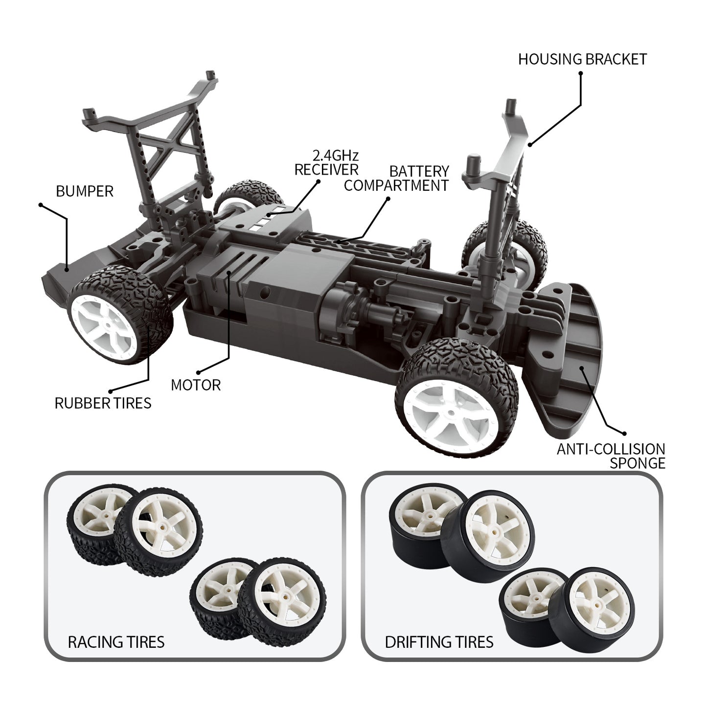 High-Speed 1:14 RC Drift Car - 4WD Remote Control Racing Toy for Kids