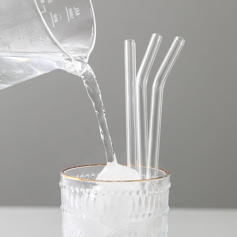 glass straws with cleaning brush