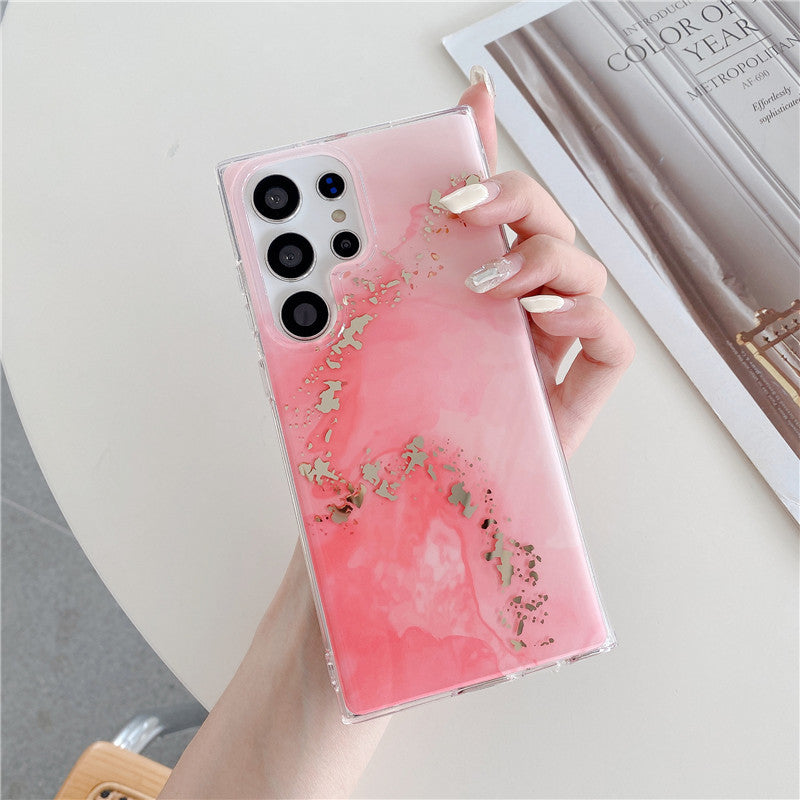 Stylish & Protective Marble Pattern Phone Case for Samsung S24 Ultra, S23, A54, S22 - Dual-Layer TPU+PC Design