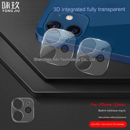 Premium Tempered Glass Lens Protector for iPhone 15/14/13/12/11 - Full Coverage 3D with Glow Ring