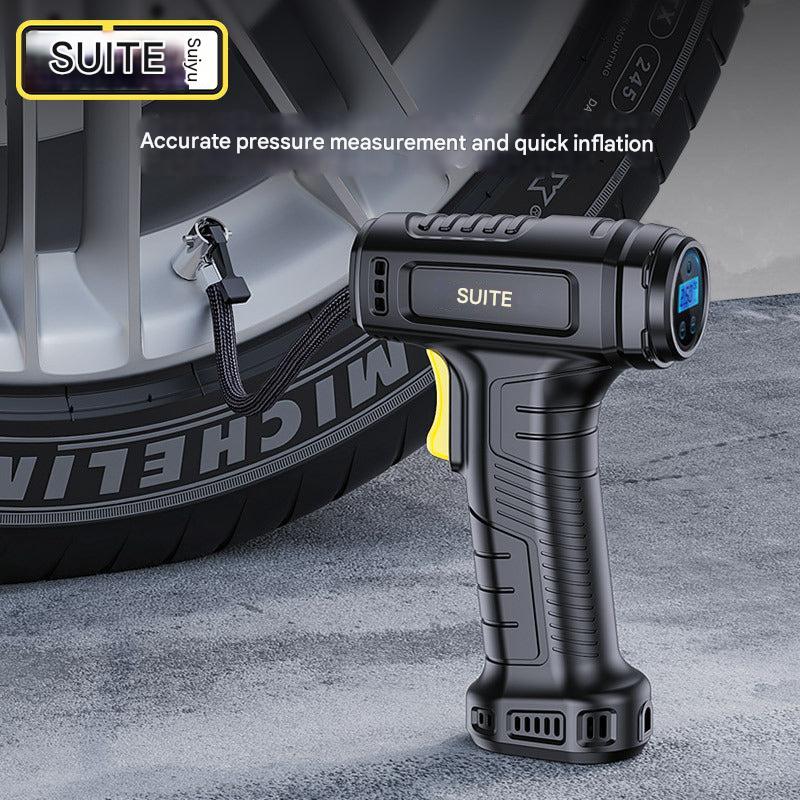 Compact wireless tire inflator angled view