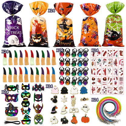 Decorative halloween gift set with toys and jars