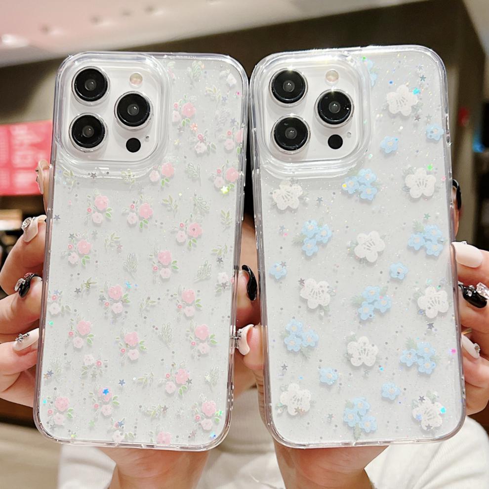 Silicone Butterfly Floral iPhone Case - Shockproof Compatible with iPhone 15, 14, 13 & Samsung S24 Series