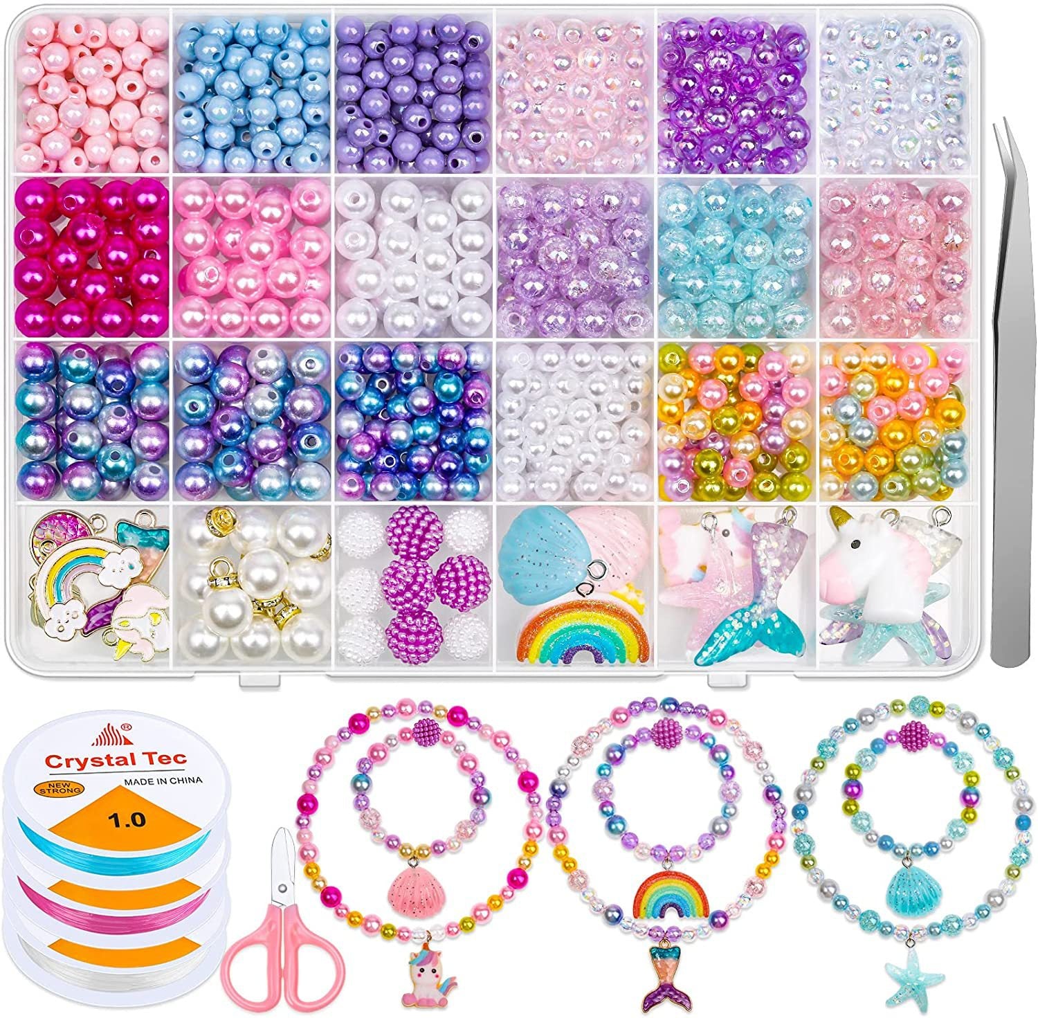 sparkling beads and charms jewelry kit