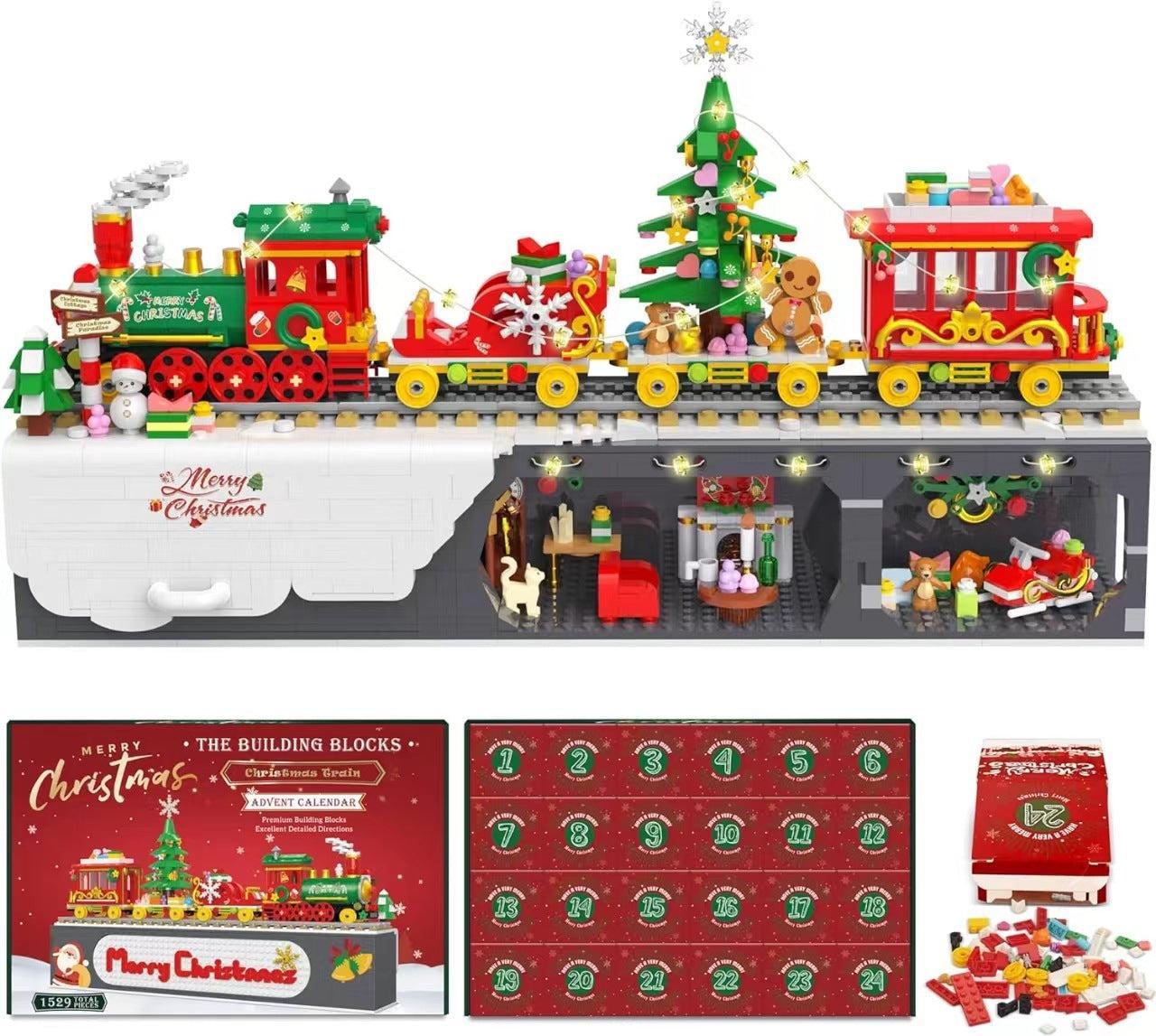 Christmas countdown calendar with toy building set