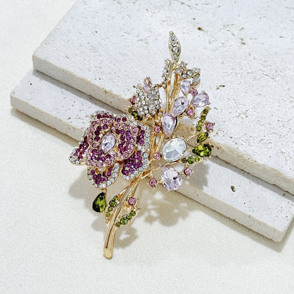 Close-up of floral brooch details