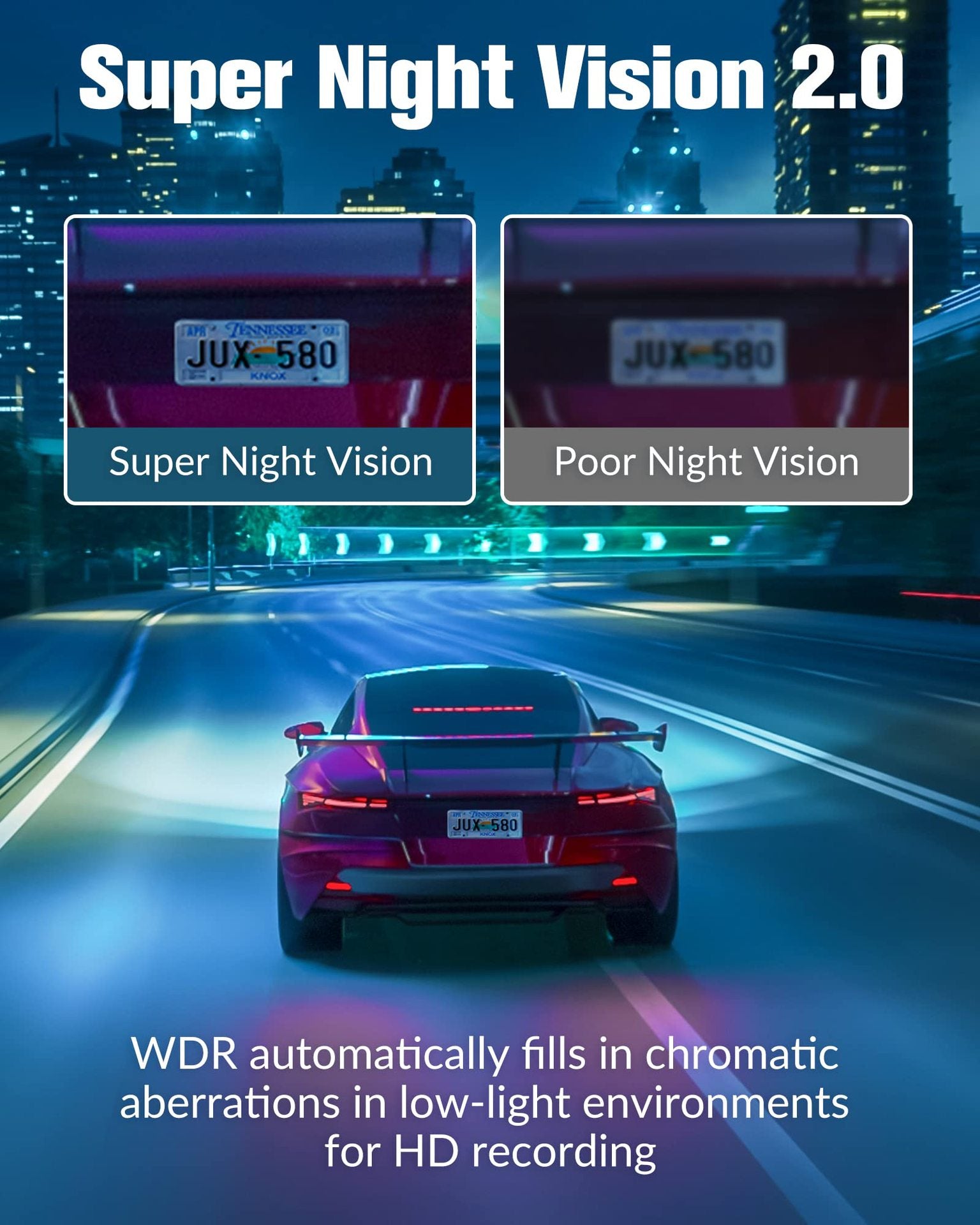 Triple Lens Car Dash Cam Front View