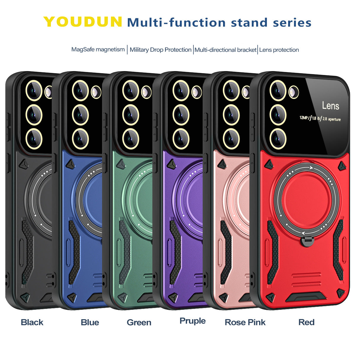 Ultra-Sleek Magnetic Phone Case with Kickstand for Samsung Galaxy S23/S24 - Stylish, Durable and Shockproof