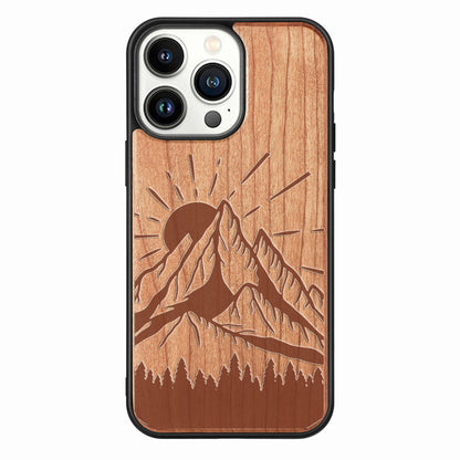 Custom Engraved Wooden Phone Case for iPhone 13 Pro & 15 Pro Max - Stylish & Durable Protection