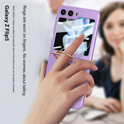 Ultra Slim Samsung Galaxy Z Flip 5 Full-Cover Case with Ring Stand - Stylish and Shockproof