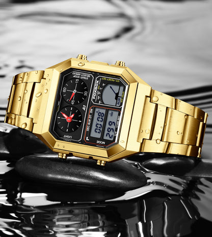 digital analog sports watch night light feature