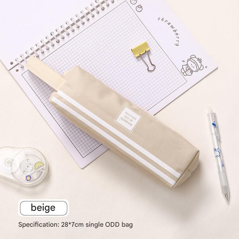 beige pencil case side view