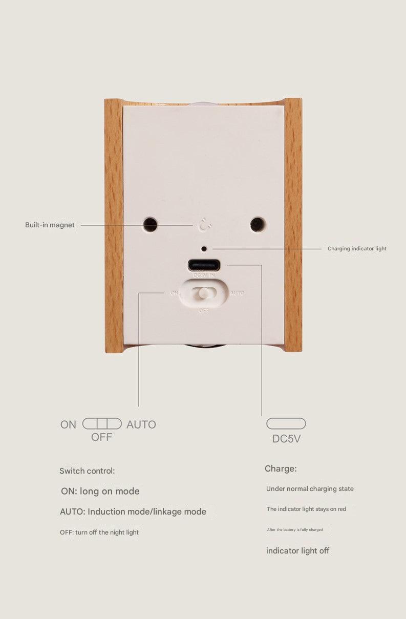 wood finish rechargeable night light top view