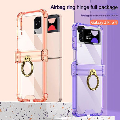 Premium Galaxy Z Flip 4 Protective Case with Ring Holder - Stylish & Durable Folding Screen Cover