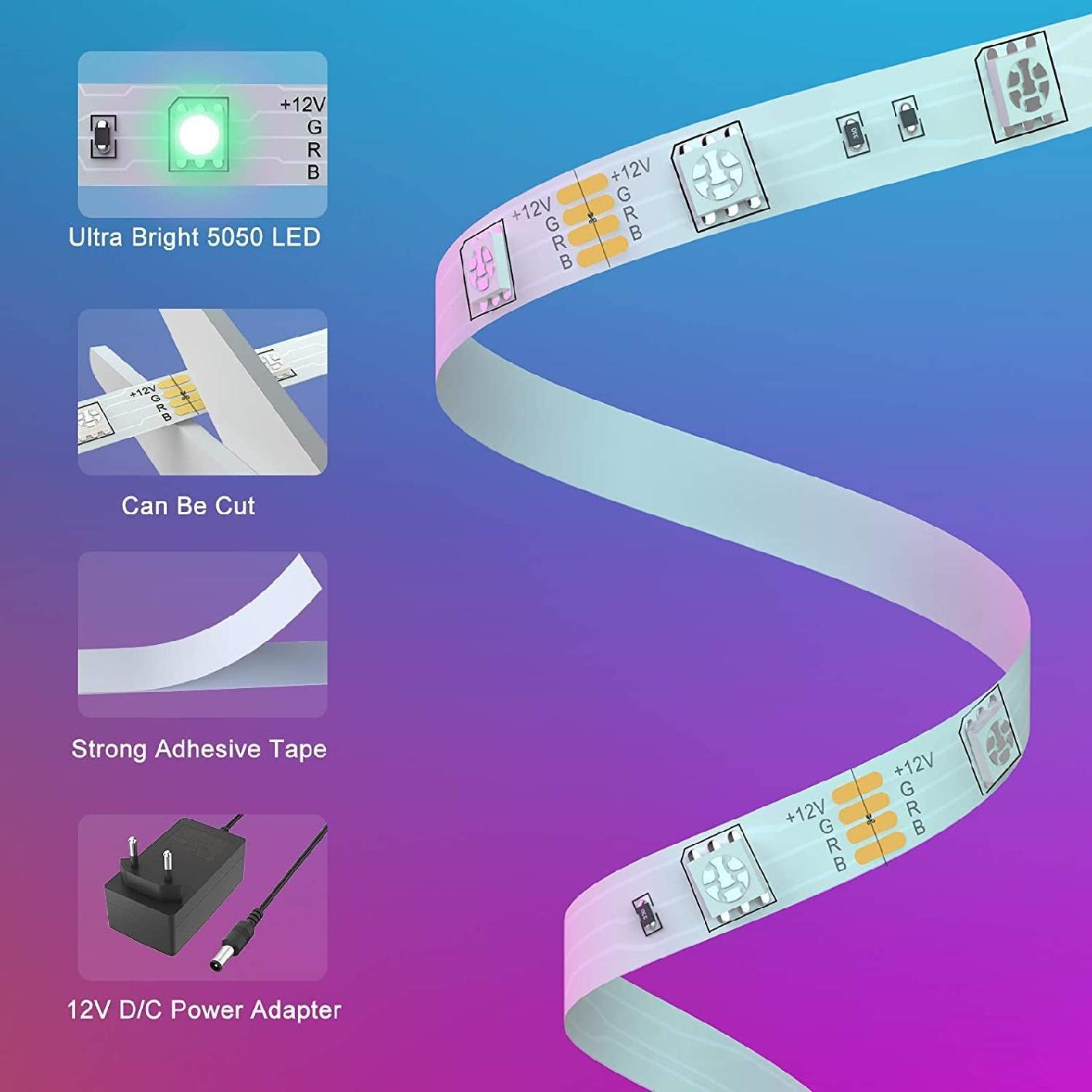 RGB LED strip in outdoor setting