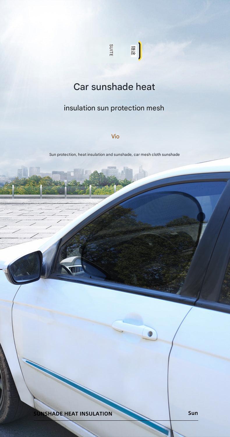 mesh sunshade installation on car window