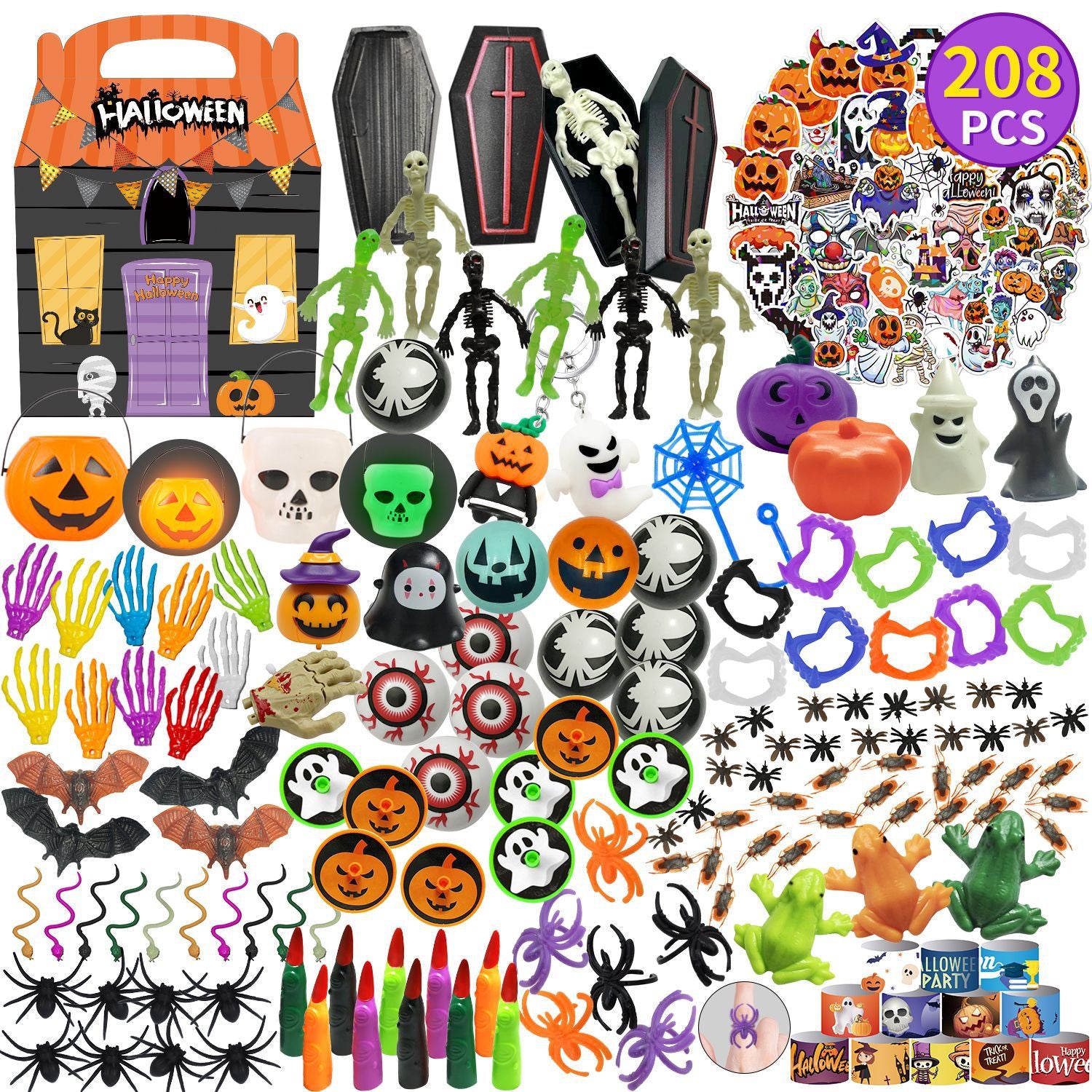 Children's halloween toy set with pumpkin jars