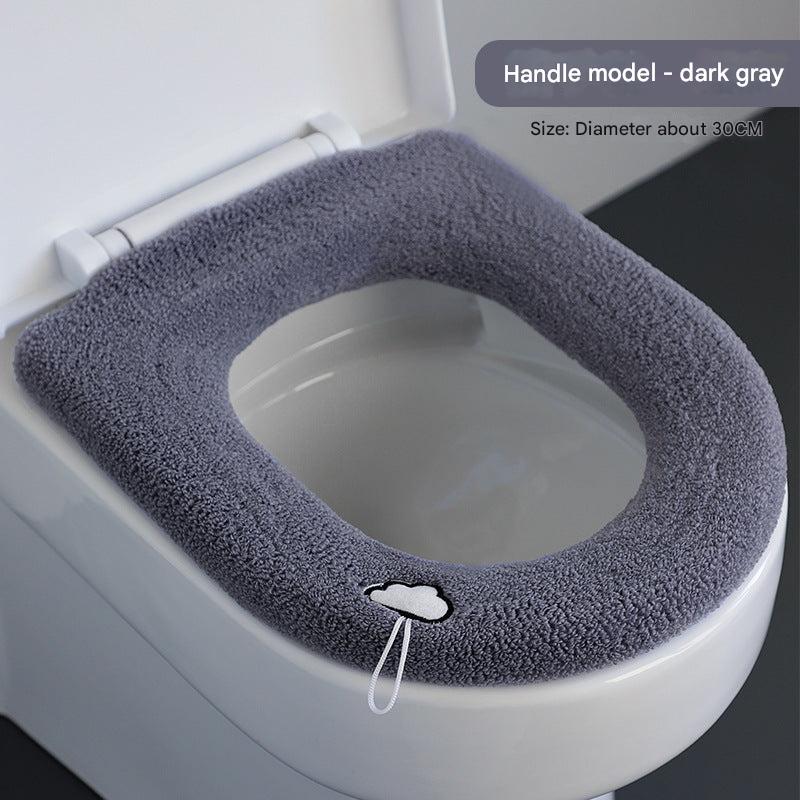 machine-washable plush toilet seat cover