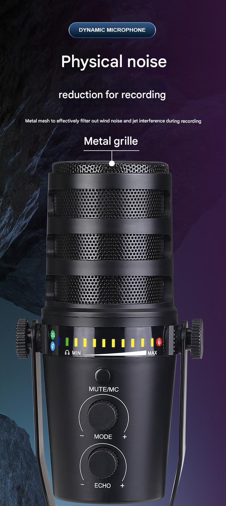 Compact microphone for podcasting in black color