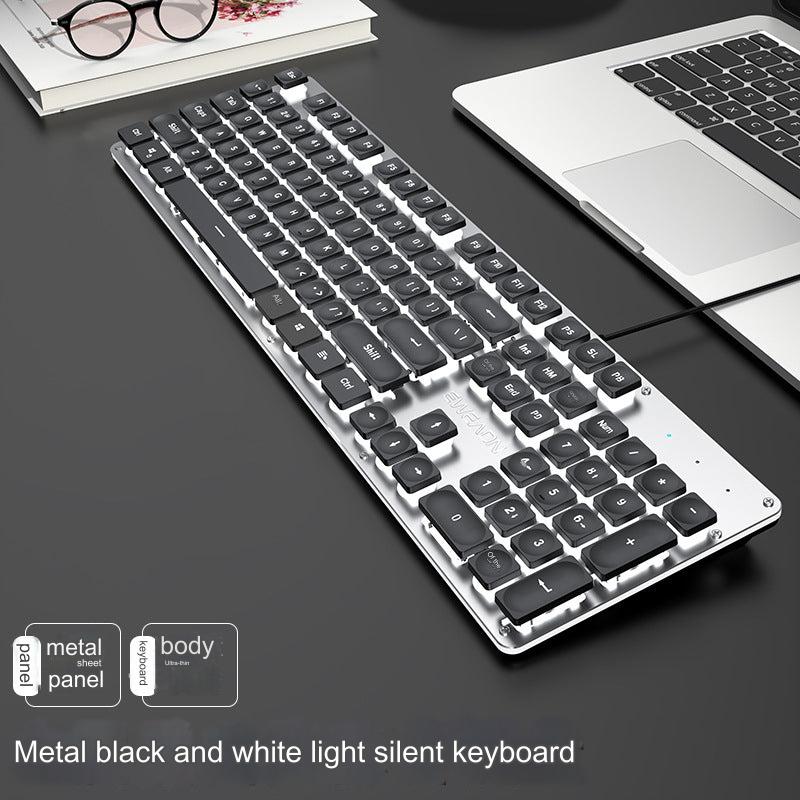 EWEADN GX710 Silent Mechanical Keyboard & Mouse Set - Wired Gaming & Office Combo with RGB Backlight