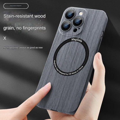 Wood Grain Magnetic iPhone Case for iPhone 15, 14, 13 & 12 - Shockproof, Anti-Fingerprint Protection