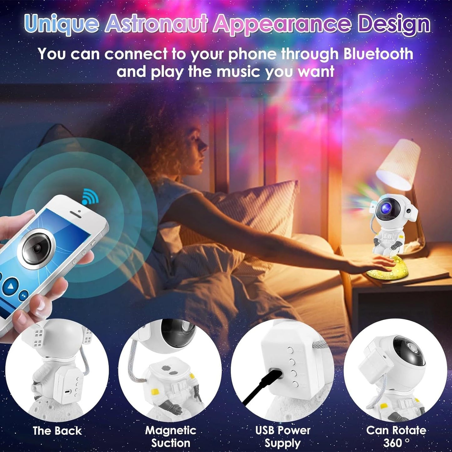 Bluetooth app night sky projector