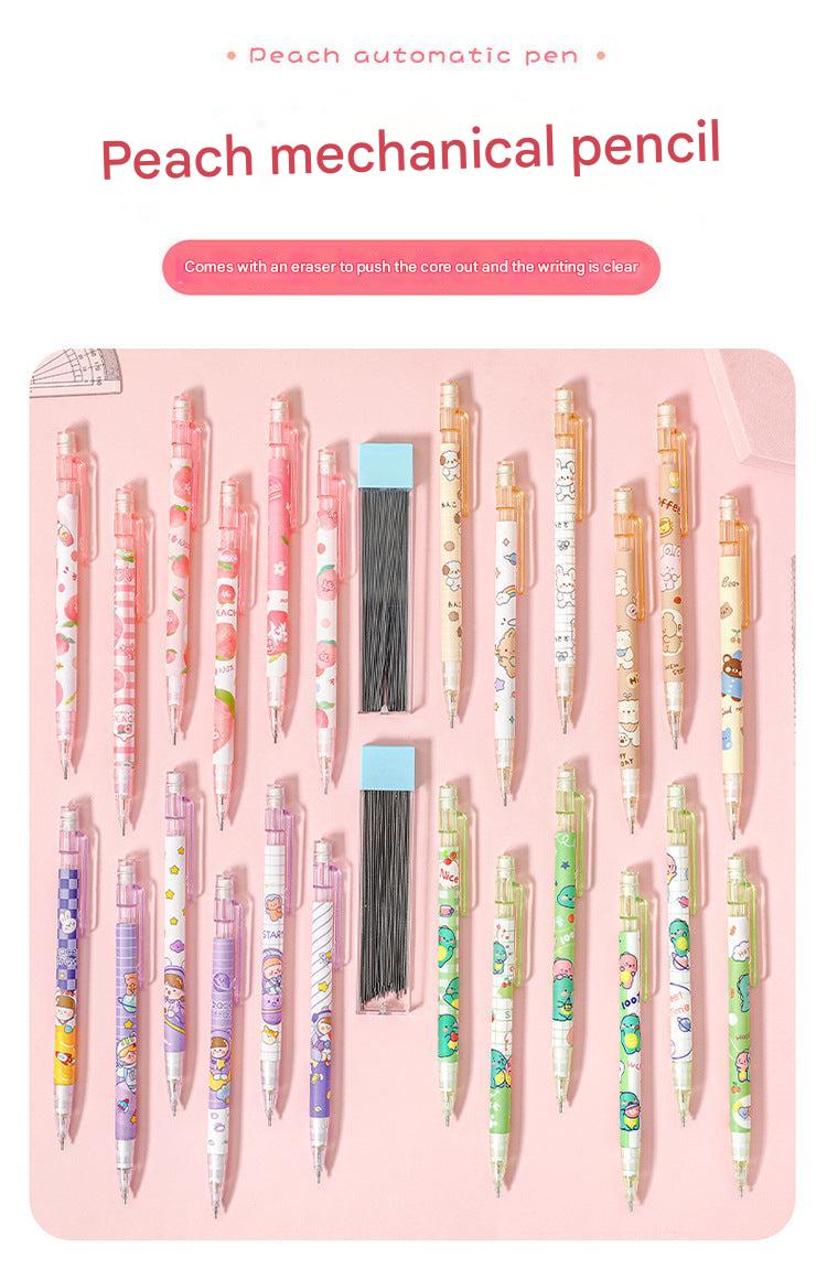 colorful cute mechanical pencil with peach design