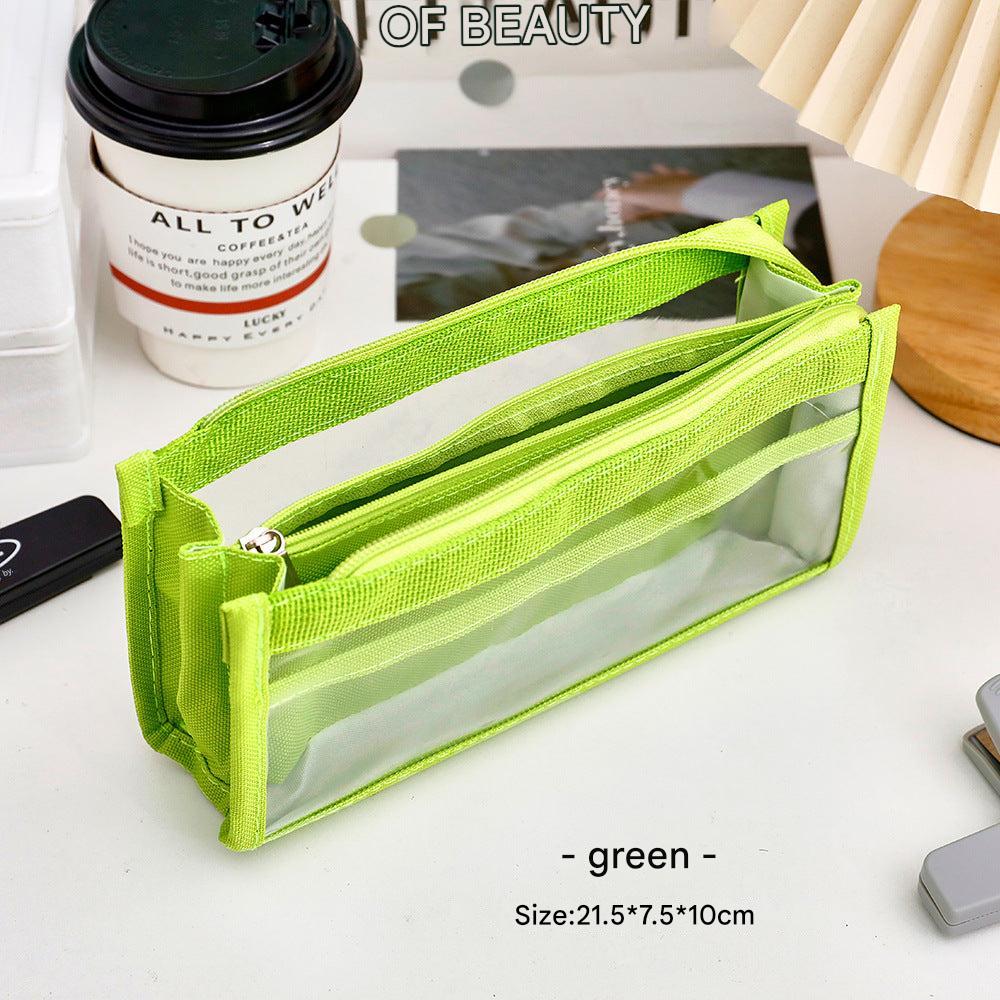 durable mesh pencil case on desk