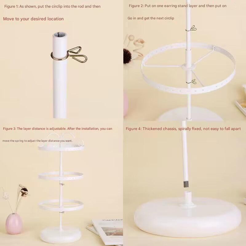 minimalist black rotating earring stand