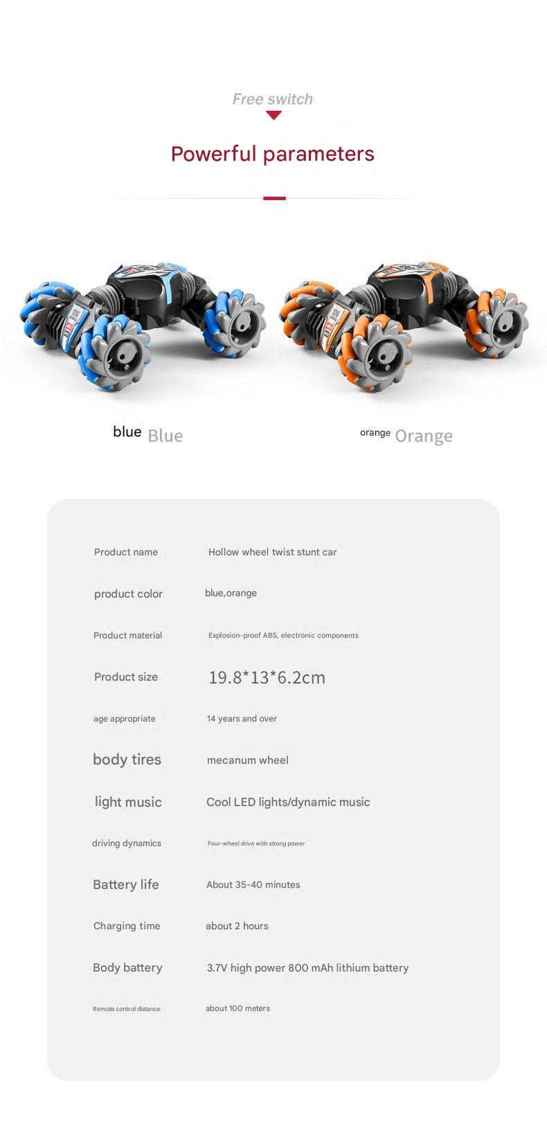 side view of remote control car with spray function