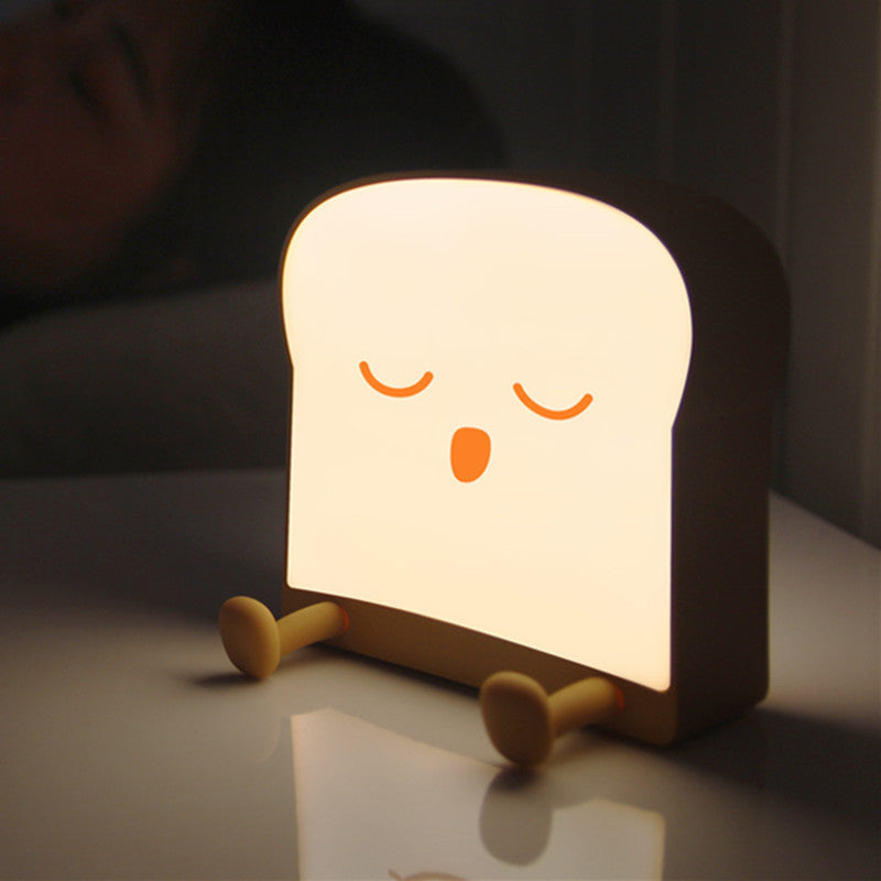 cute toast light top view