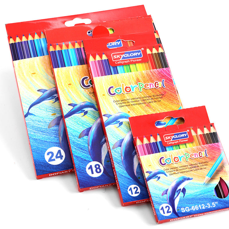 Vibrant 12-Color Oil-Based Colored Pencil Set - Perfect for Kids' Art Projects!