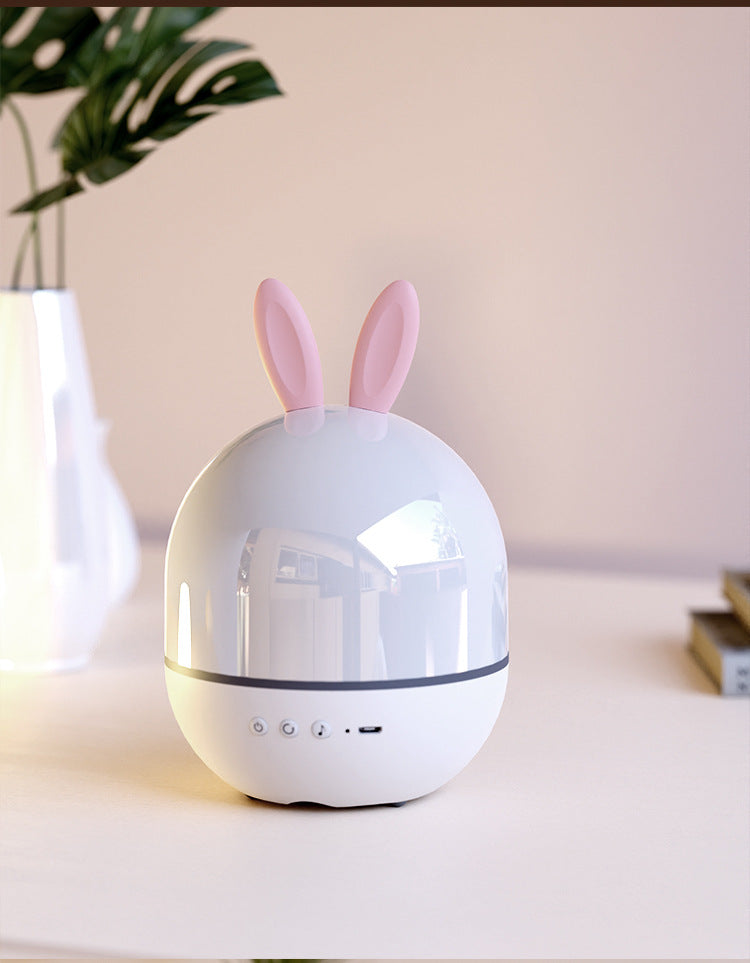 Adorable bunny star projector night light front view