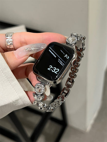 Stylish Metal Starlight Apple Watch Band - Compatible with All Sizes - Rose Gold, Silver, Black, and More!