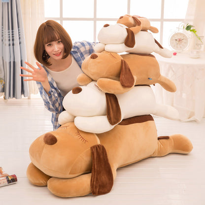 soft plush dog cuddly toy mocha color