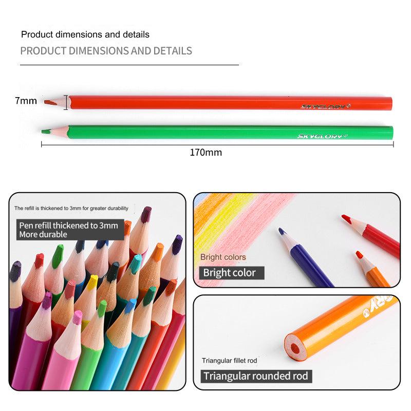 Vibrant 12-Color Oil-Based Colored Pencil Set - Perfect for Kids' Art Projects!