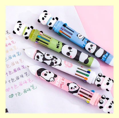 packaging of panda themed multi-color ballpoint pen