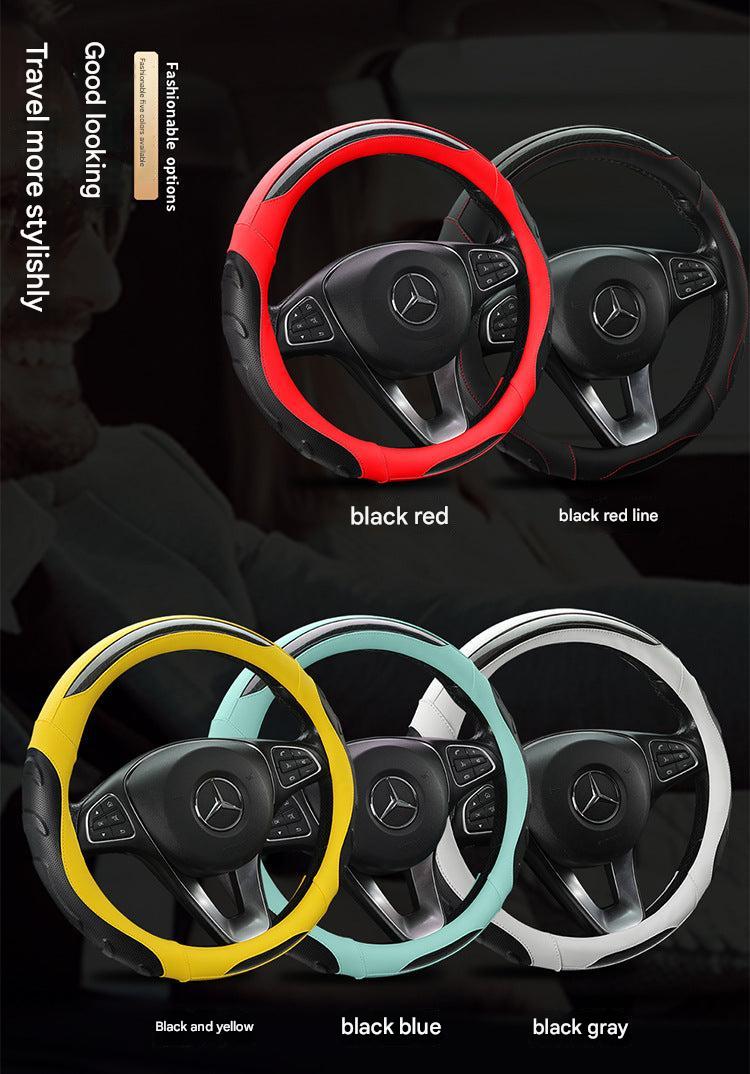 sporty look black and pink steering wheel cover